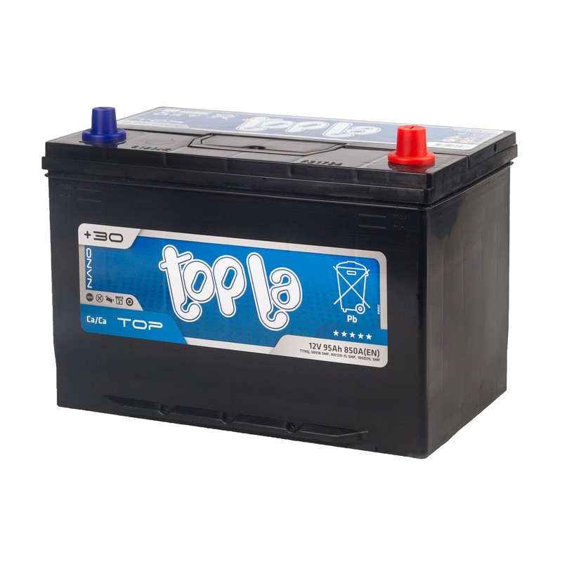 Аккумуляторная батарея TOPLA Top JIS 95Ah R+ (нижний борт), 850 A, 306x175x225, Проспект Партс