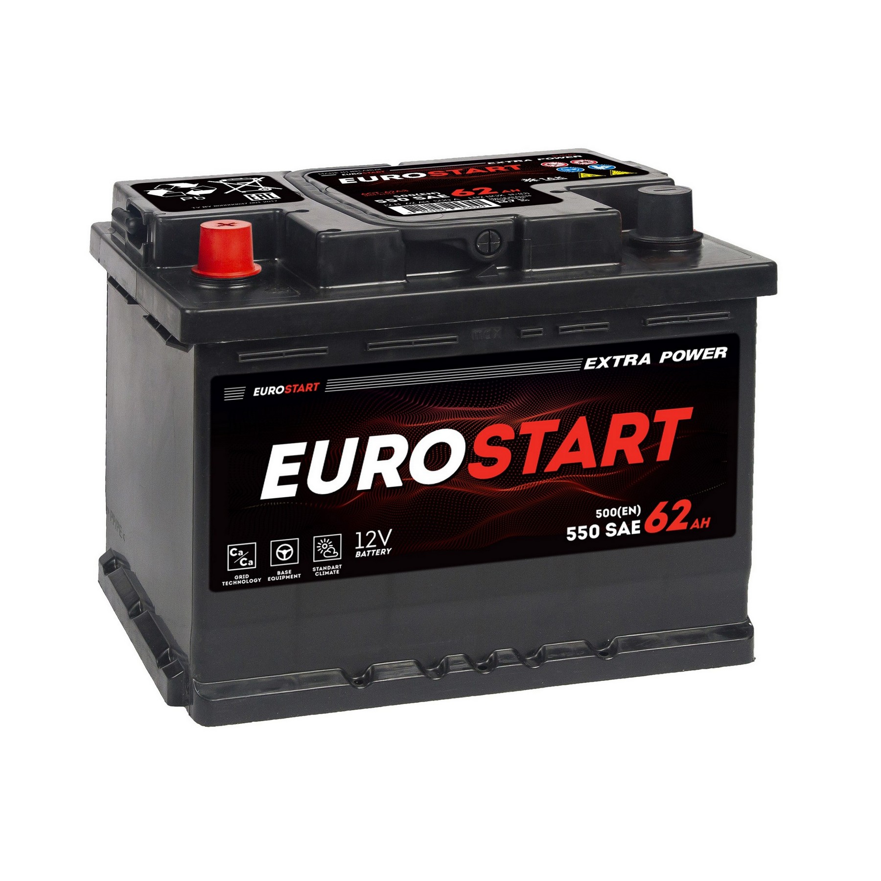 EUROSTART Extra Power 62Ah L+ (низкий), Проспект Партс