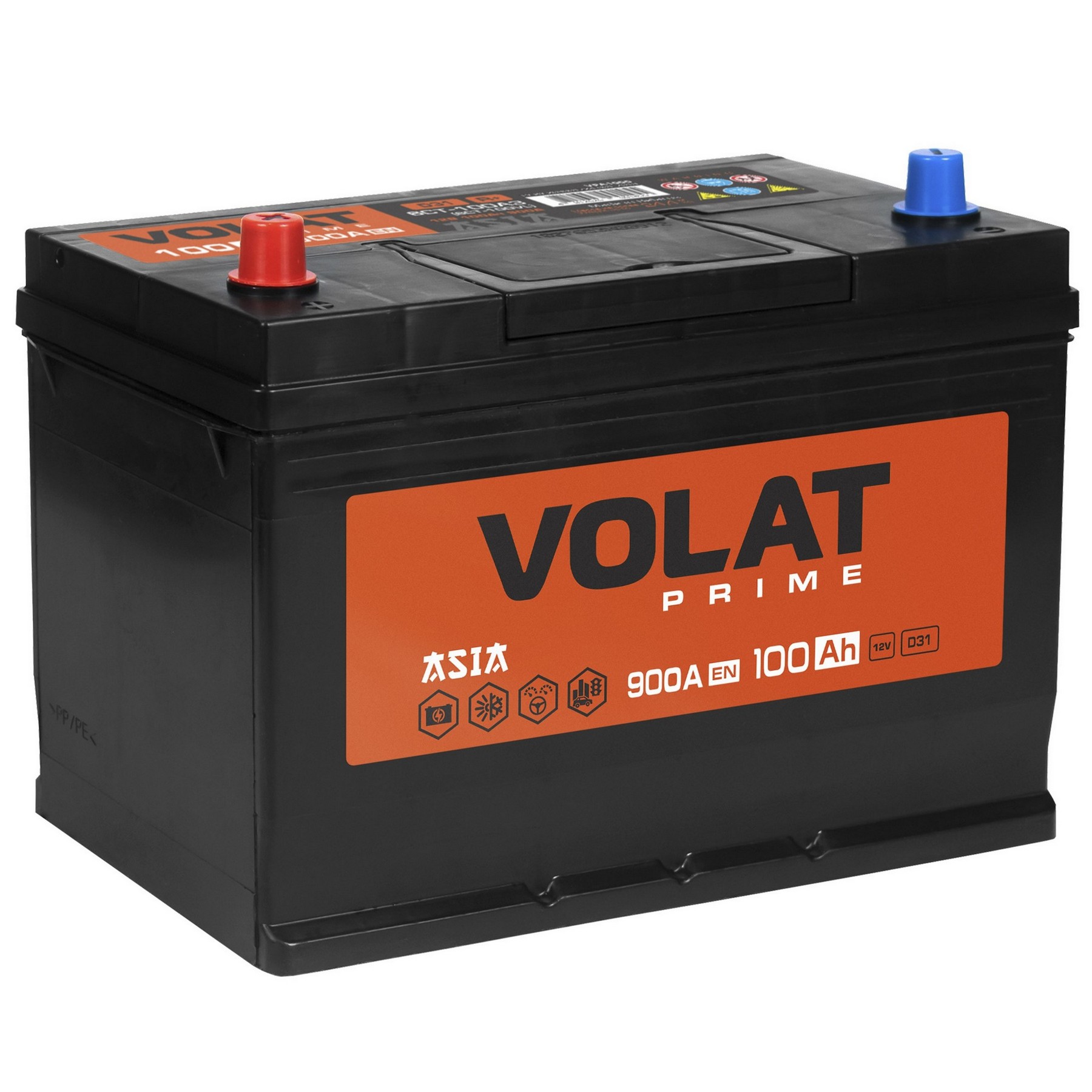 Аккумуляторная батарея VOLAT Prime Asia 100Ah L+, 900 A, 303x175x225, Проспект Партс